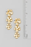 Triple Flower Dangle Drop Earrings