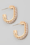 Baguette Oval Hoop Earrings