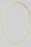 Double Layered Herringbone Chain Link Necklace