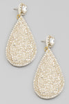 Seed Beaded Flat Teardrop Earrings