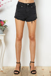 Black Studded Denim Shorts