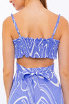 Blue/White Abstract Crop Top