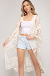 Cream Long Lace Kimono