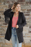 Ellie Fringe Blazer in Black