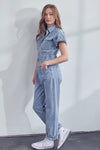 denim button up jumpsuit