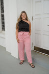 Light Pink Waist Tie Pants