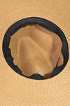 tan straw hat w/ buckle strap