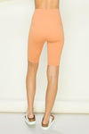 orange high waisted biker shorts