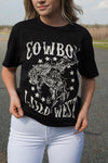 Black Cowboy West Wild Graphic Top
