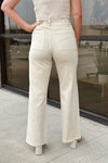 Beige Straight Wide Leg Pants