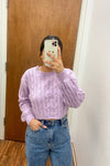 Lavender Cable Knit Sweater