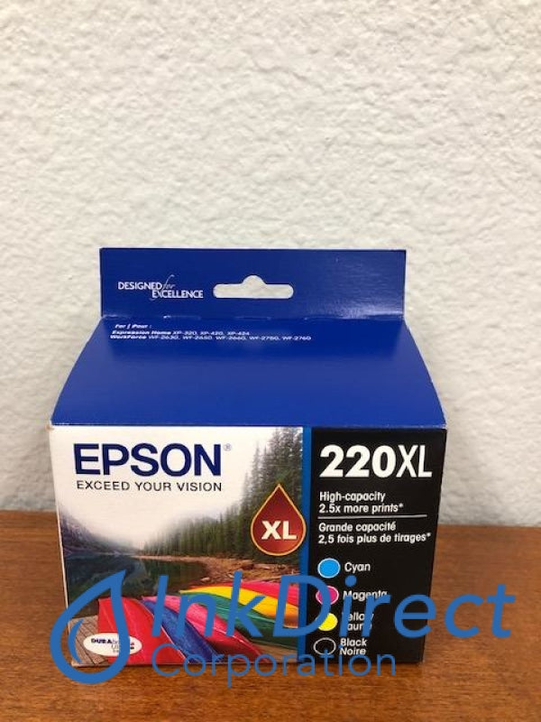 Genuine Epson T220xlxcs T220xl Xcs Epson 220xl Ink Jet Cartridge Black Cyan Magenta Yellow Ink 9958