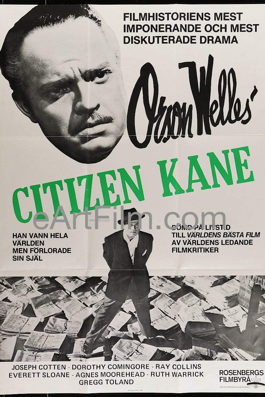 Citizen Kane-R1983-Swedish-27x39-Orson Welles-Joseph Cotten – 