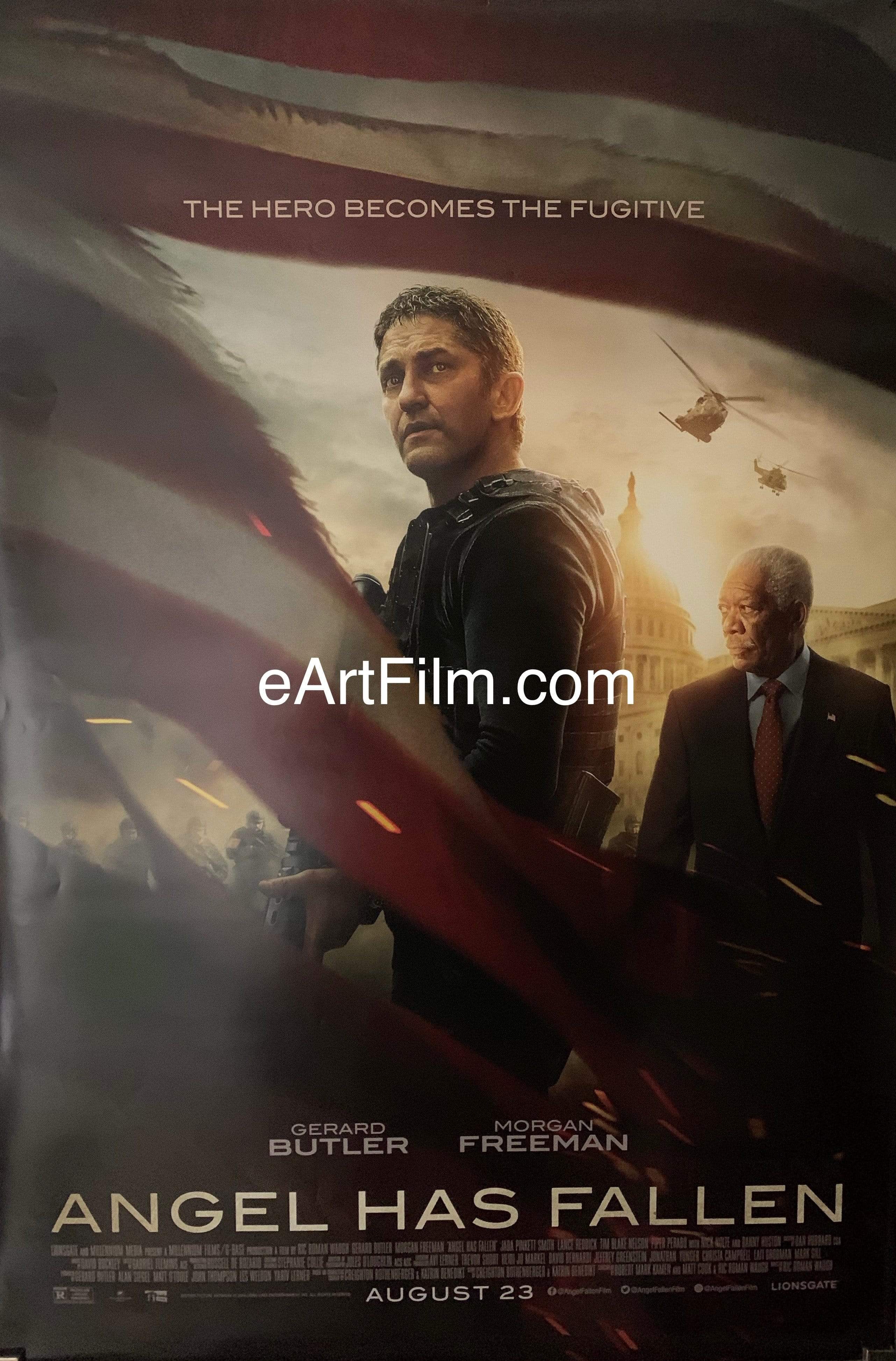 Angel Has Fallen original movie poster 2019 27x40 DS Gerard Butler Morgan Freeman
