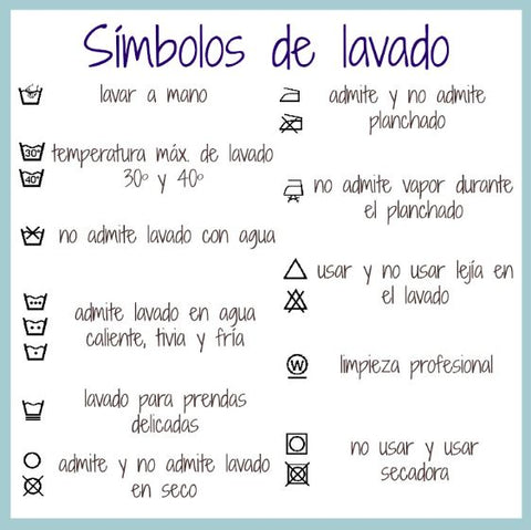 Simbolos de lavado para ropa de ciclismo