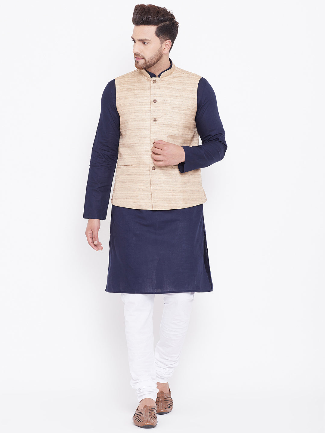 Buy NEW GEN Boys Blue Jacket White Kurta for 1-2 Years at Amazon.in