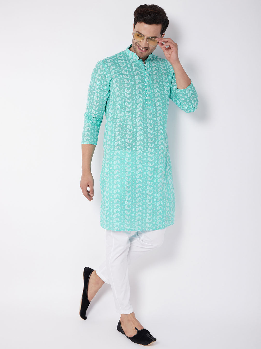 Types of Kurta Pajamas for men in weddings - Bharat Reshma