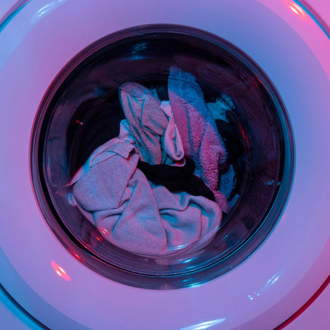 Athletic clothes in a washing machine
