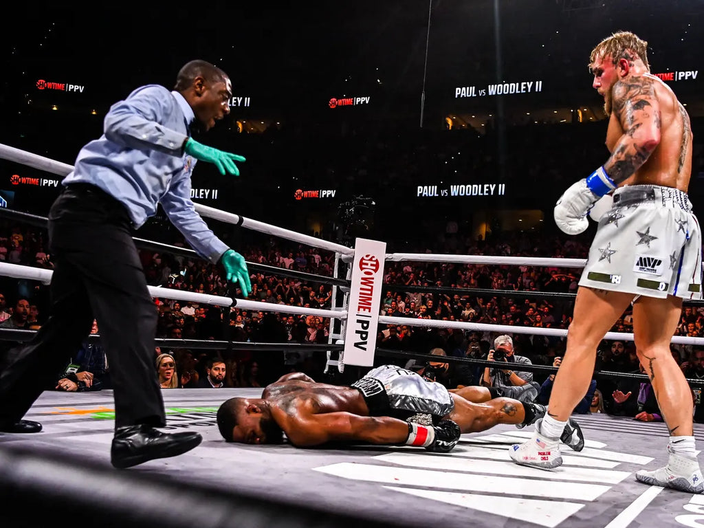 Jake Paul knocked out former UFC champion Tyron Woodley (Image: Getty Images).