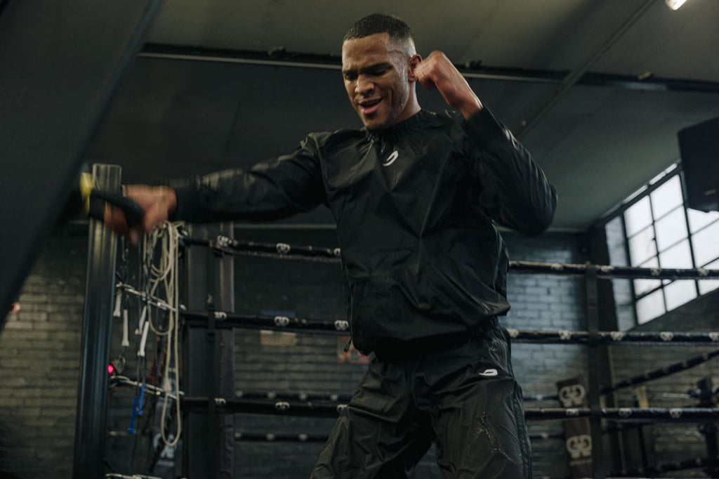 Enhancing training performance is one the reasons why boxers wear Sauna Suits.