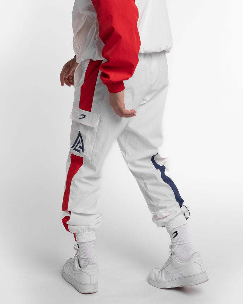 Creed III x BOXRAW Walker Track Bottoms - White/Red | BOXRAW