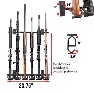 Hold Up Vertical Wall Mount Gun Rack Dimensions