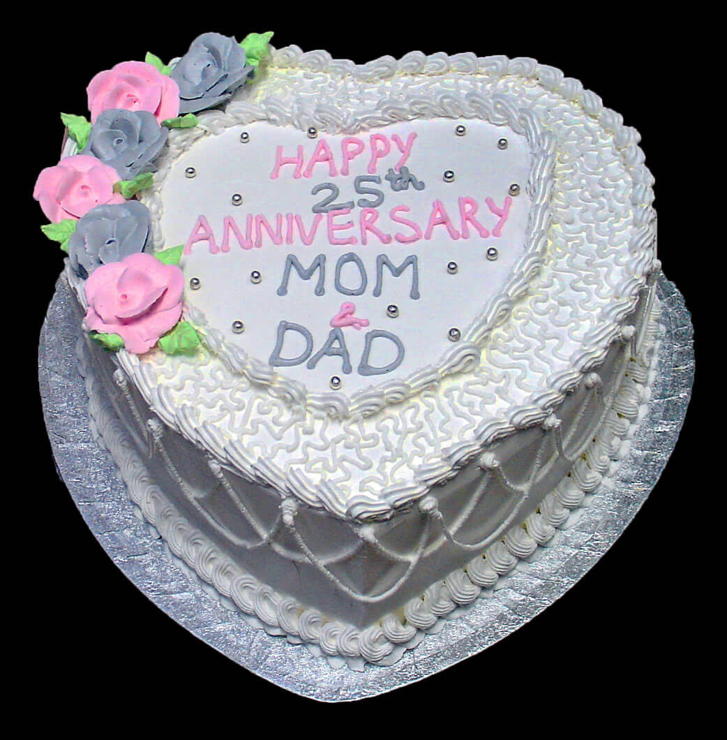 Mom Dad 25th Anniversary Heart Rashmi S Bakery