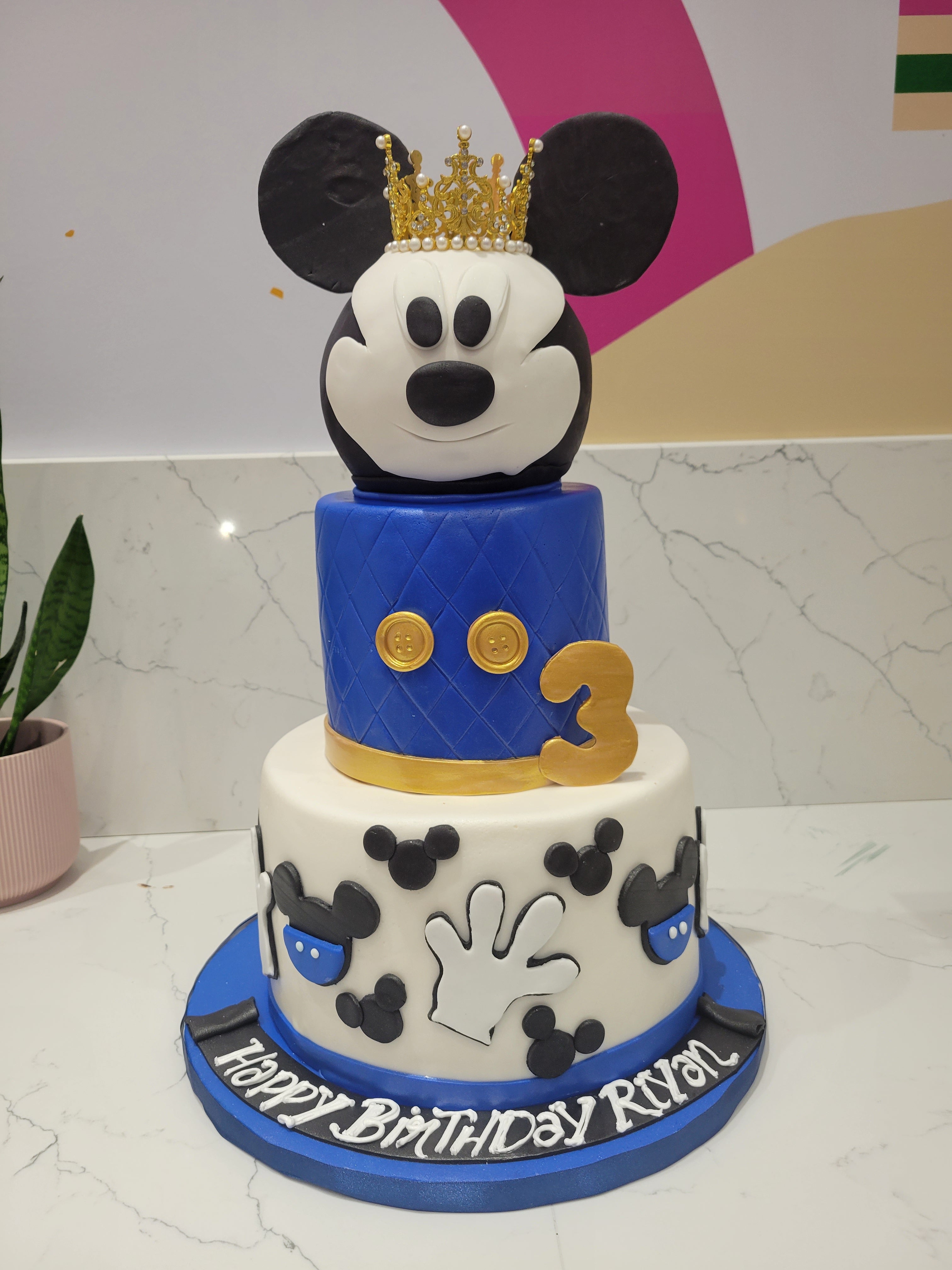 MICKEY MOUSE FONDANT TIERED CAKE - Rashmi's Bakery