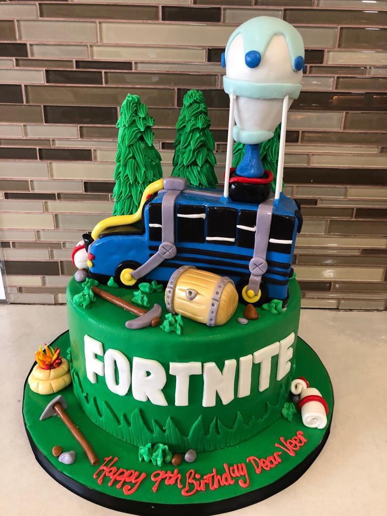 Fortnite Fondant Birthday cake Rashmi's Bakery