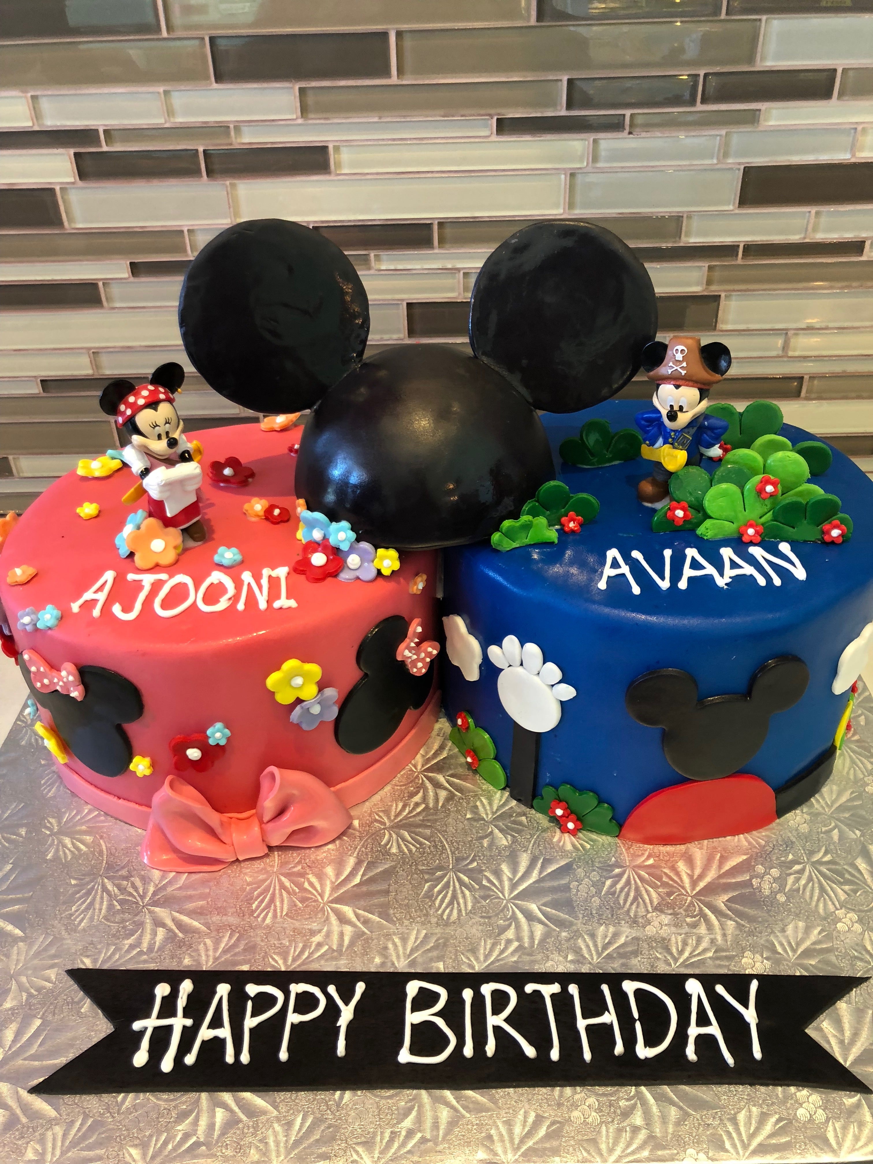 Mickey Minnie Twins Birthday Cake Rashmi S Bakery
