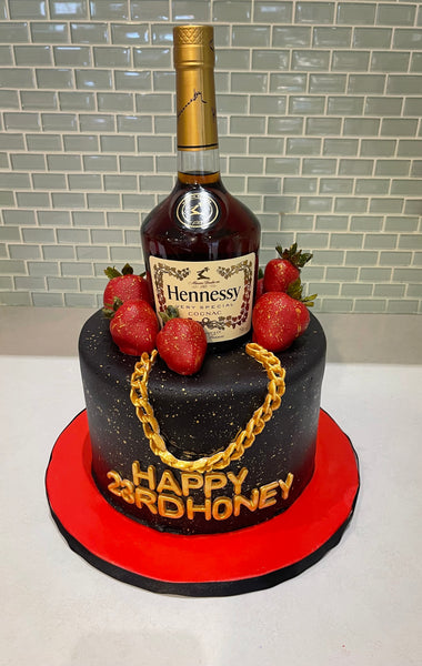 Hennessy & Chocolate Birthday Cake - Your Treats Bakery