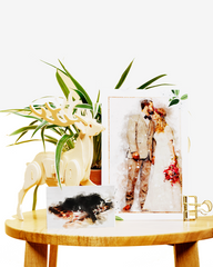 shop custom personalized watercolor portraits for wedding bride groom pet dog cat memorial wall art decoration Li-Jacobs® Lifestyle Concept Store