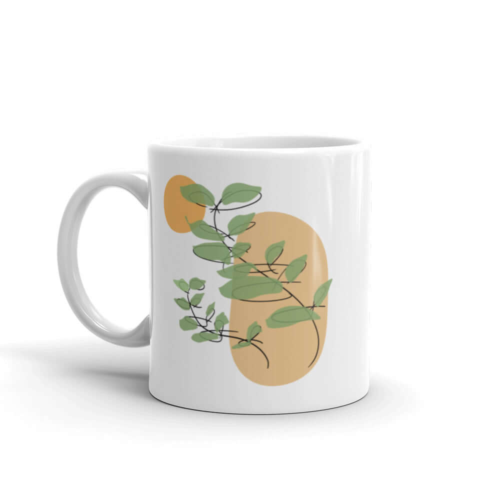 Shop Mugs Abstract Botanical Line Art Minimal Botanical Art Coffee Tea Cup Mug LI-Jacobs Lifestyle Store