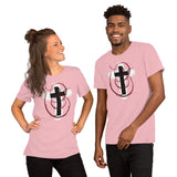 Shop Tops Pink / S Holy Cross with Thorns Graphic Short Sleeve T-shirt Tee LI-Jacobs Lifestyle Store