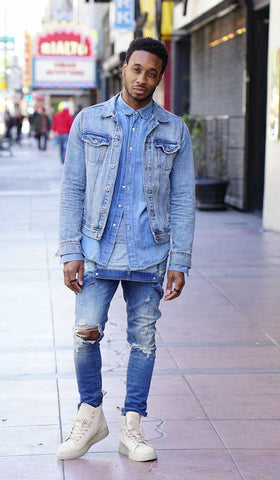 Streetwear Outfit with denim on denim on denim