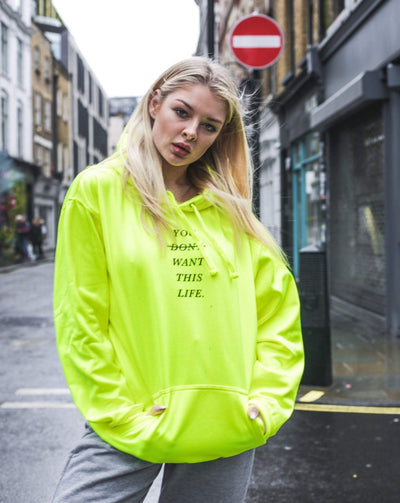 bright yellow hoodie women's