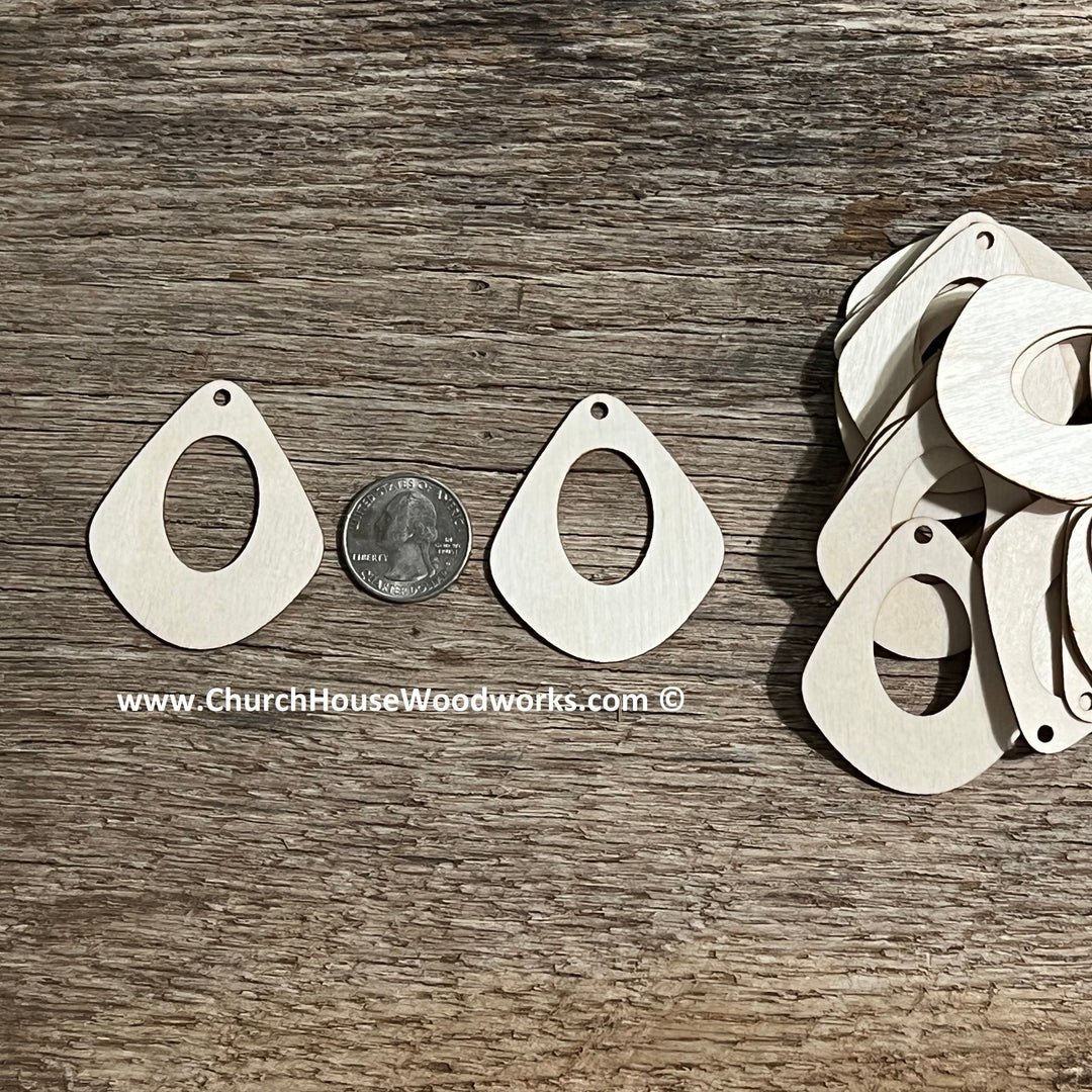Teardrop Earring Blanks 25 QTY -2 inch – Church House Woodworks