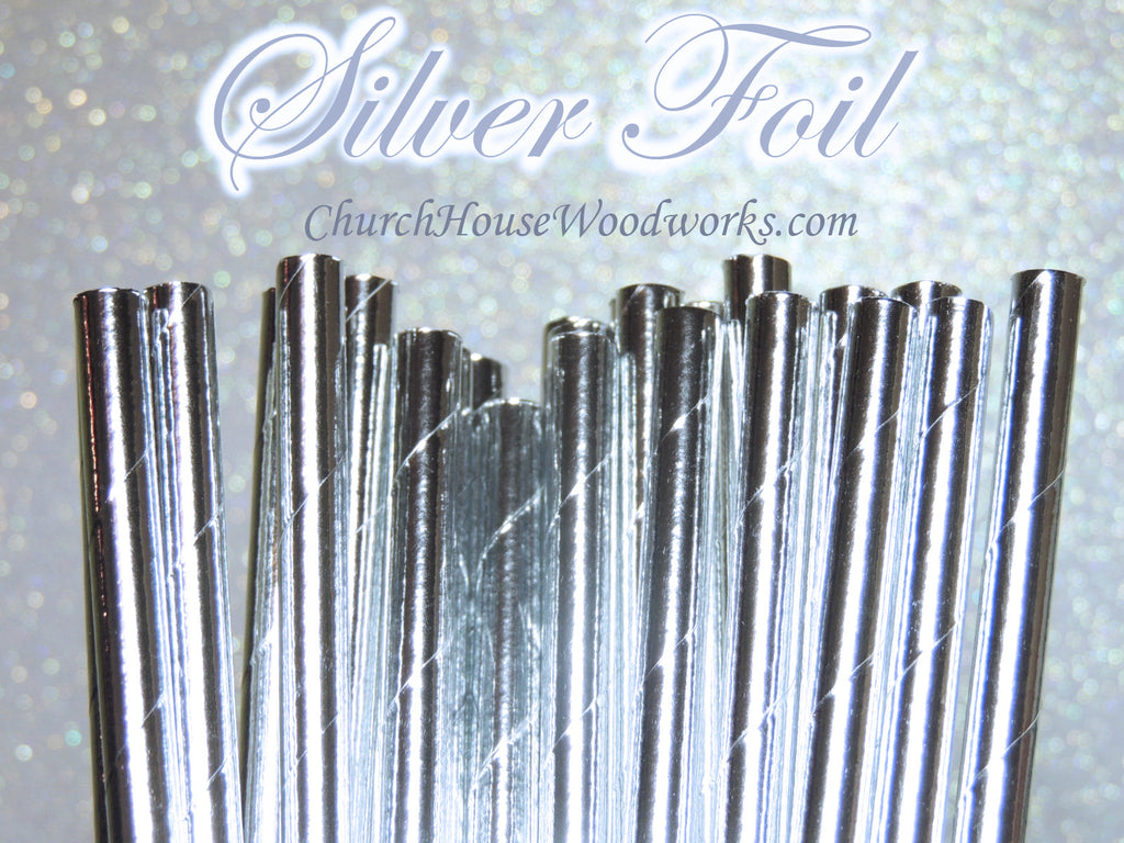 silver foil paper straw for weddings parties events showers decorations