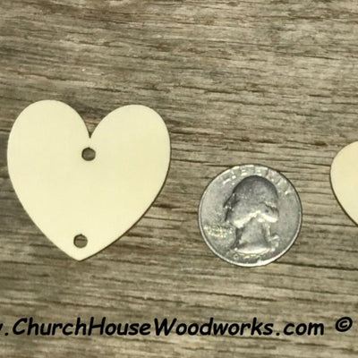 ONE Hole Heart Tags 100 QTY 1-1/2 inch – Church House Woodworks