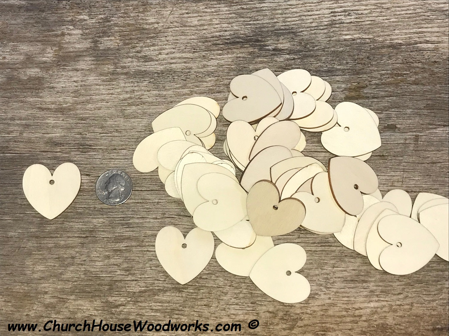 ONE Hole Heart Tags 100 QTY 1-1/2 inch – Church House Woodworks