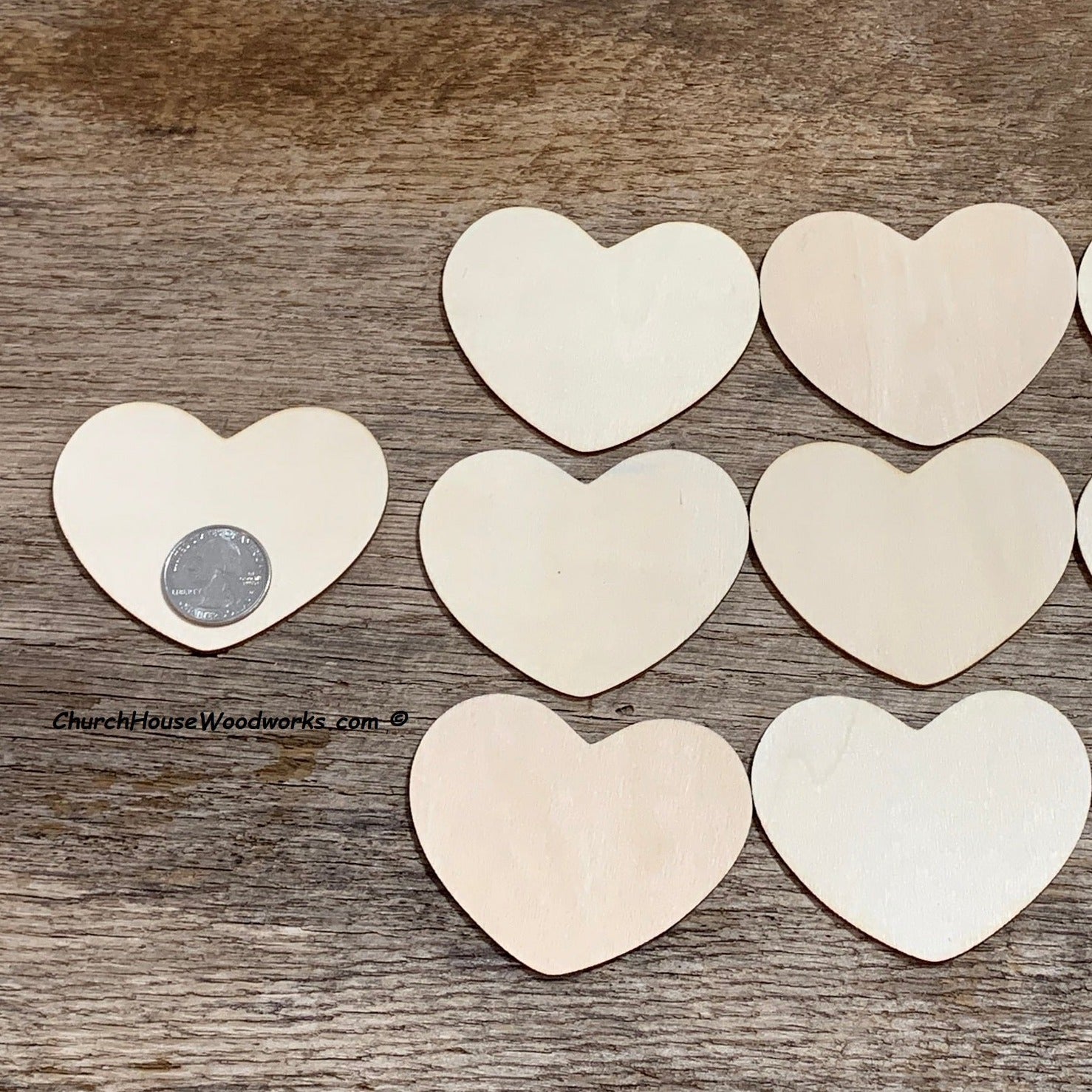 Wood Hollow Hearts - 5/8 inch - 100 ct – Church House Woodworks