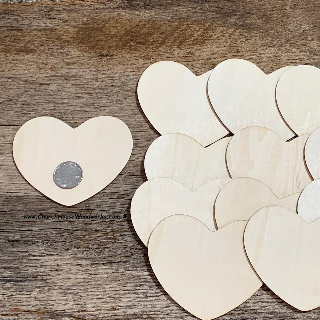 Blank Wood Hearts - 100 ct - 1-1/2 inch – Church House Woodworks