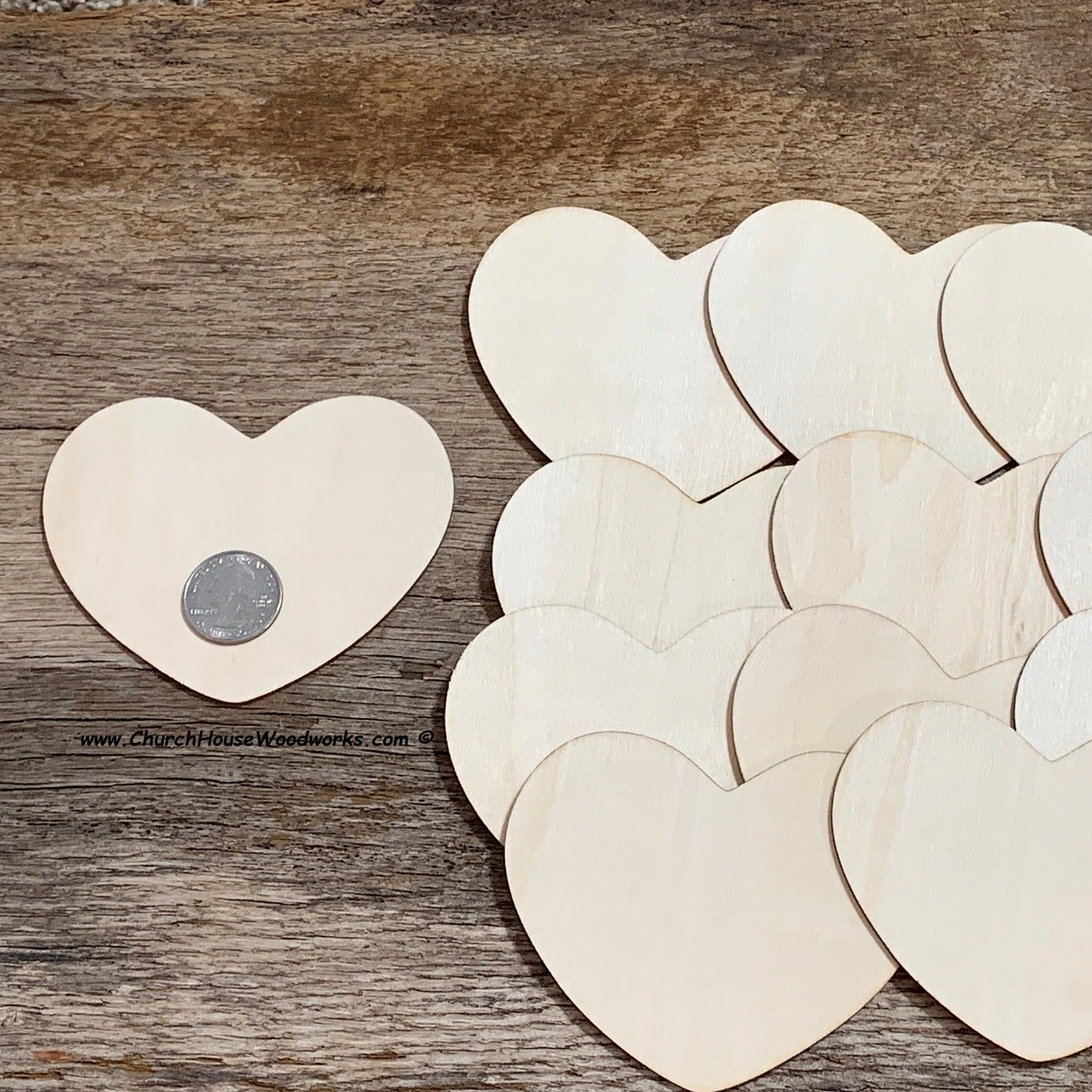 TWO Hole Heart Tags 100 QTY - 1-1/2 inch – Church House Woodworks