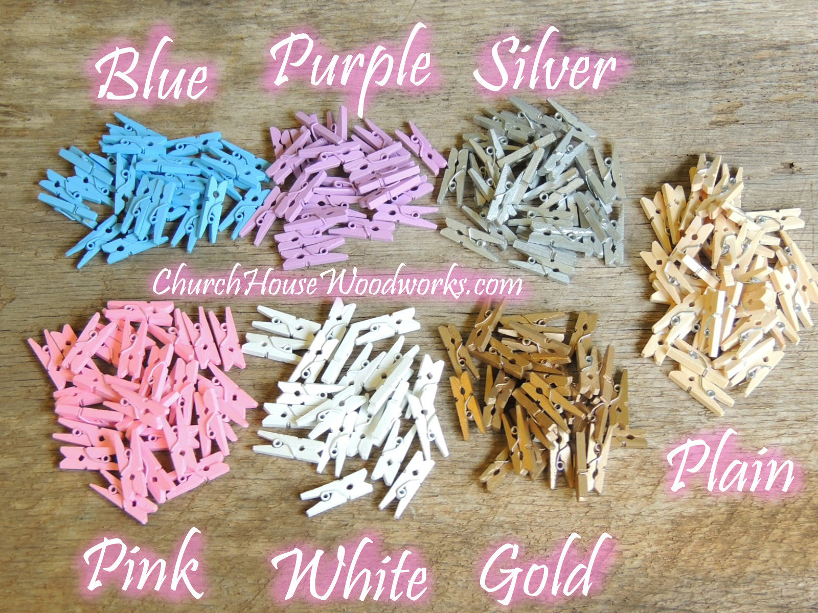 Pack of 100 Mini White Clothespins – Church House Woodworks
