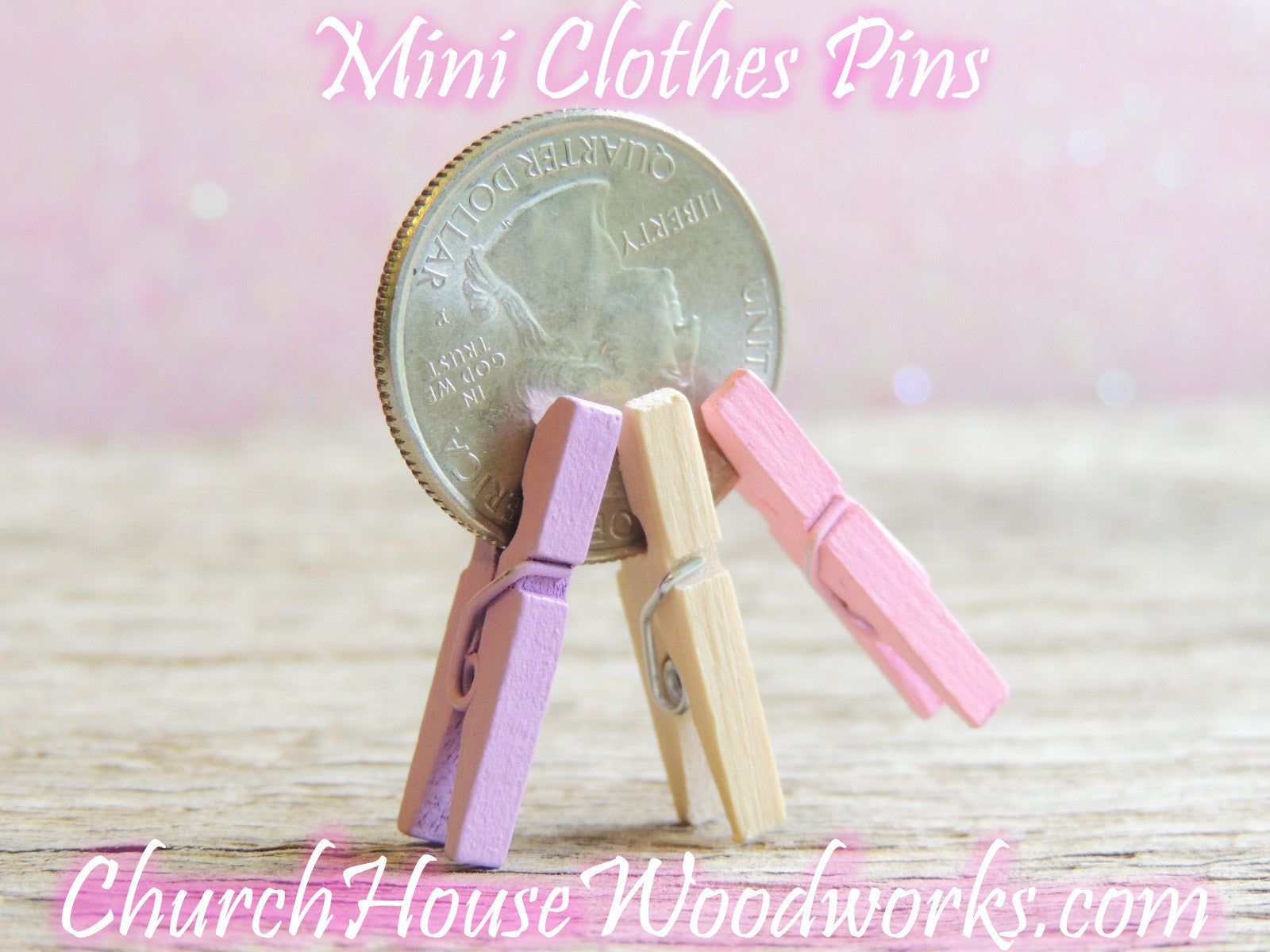 100 Mini Clothespins, Wood Clothespins, Gold, Tiny Clothespins