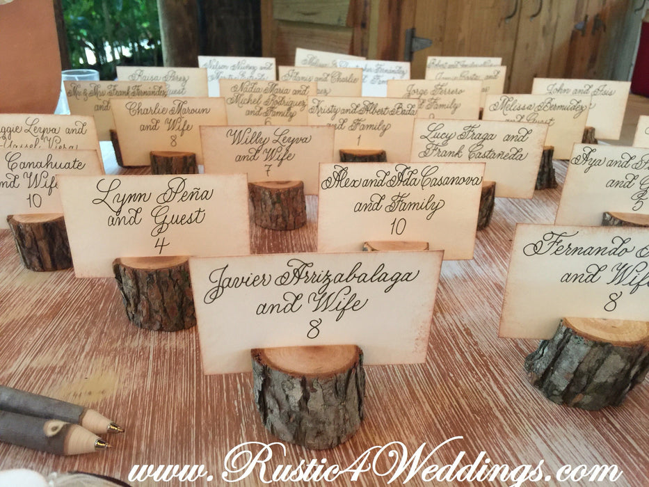 rustic name card holders