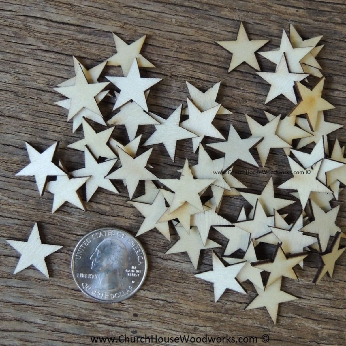 50 Small 1.25 Inch Laser Cut Wood Stars, Wooden Stars Rustic Decor Flag  Making 1-1/4 Wooden Stars DIY Craft Supplies Flag Making 