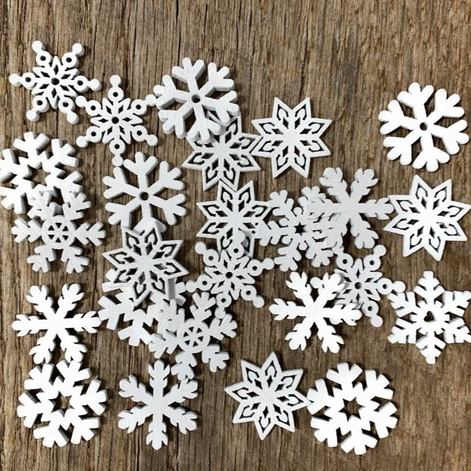 Snowflake Mini Wooden Shapes (Pack of 72) Christmas Crafts