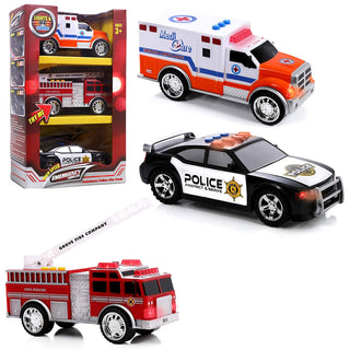 emergency vehicle toy set