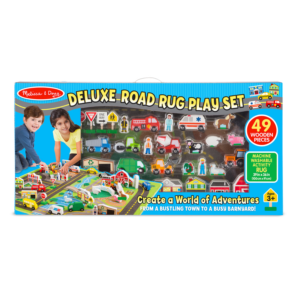 melissa and doug deluxe multi vehicle activity rug set